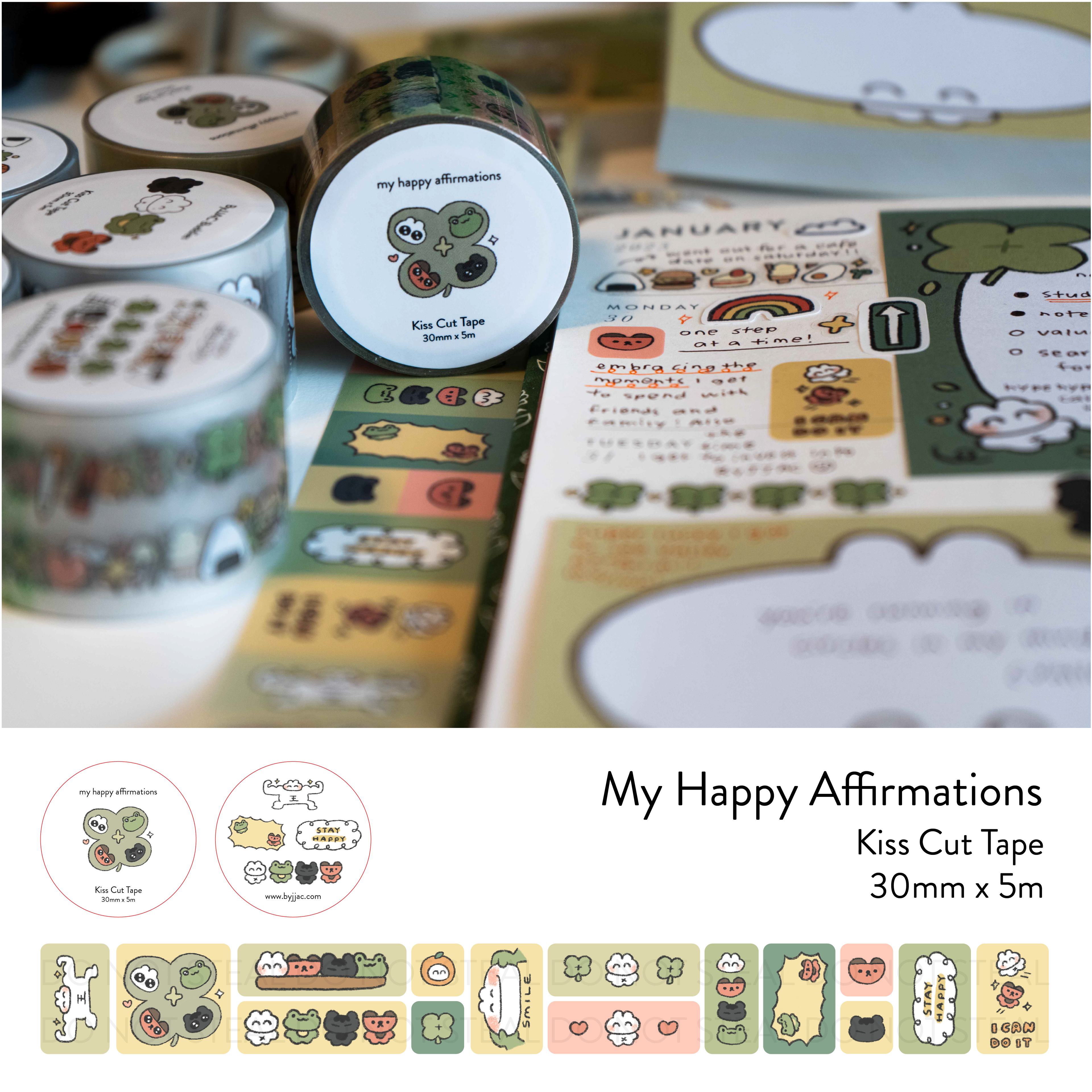 Kiss Cut Sticker Tape (3 designs)