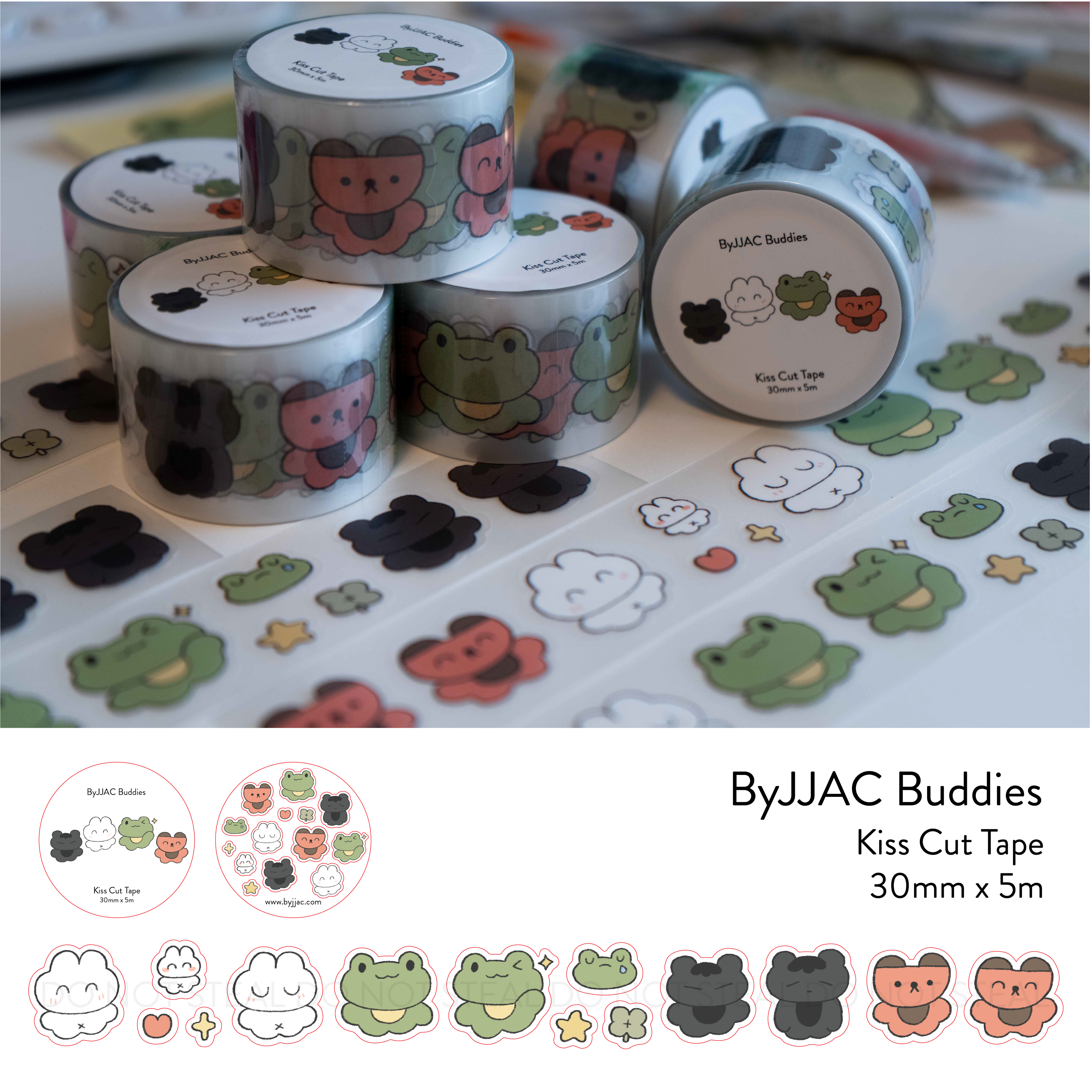 Kiss Cut Sticker Tape (3 designs)