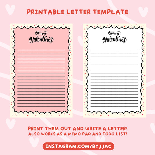 Valentine's Letter Template [Digital Download]